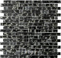 Mosaic tile chic black with glass Art 87-MV708 10 sheet