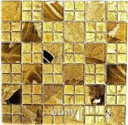 Mosaic tile mix champagne gold with glass Art 88-8DSG 10 sheet