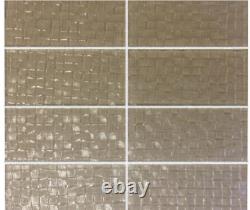 NIB! 6-Pack Case (30 Sq. Ft.) of 3x6 Grid Textured Glass Tile