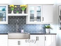 NewAge Products Home Kitchen Backsplash Floating Subway Wall Tiles 11 Sq. Ft/