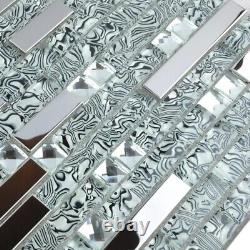 New Stainless Steel Metal Glass Mosaic kitchen Backsplash Bathroom Bar Wall Tile