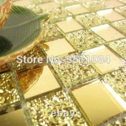 New coming Gold color Glass Tile Mosaic 1box 11 pieces Glass Mosaic Tile 12 x 12