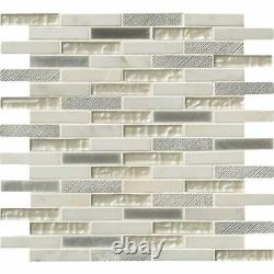 Ocean Crest Brick Glass Metal Stone Mosaic Wall Tile MSI- 1=9.8 SF (1=1 Boxes)