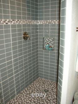 Ocean Glass Subway Tile 3x6 for Backsplashes, Showers & More BOX OF 11 SQFT