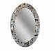 Oval Wall Bathroom Mirror Hanging Simulated Mosaic Glass Tile 31 L X 21 W
