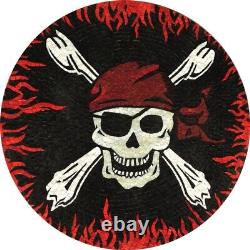 Pirate with Flames Hand Cut Glass Mosaic Swimming Pool Medallion, 4' Agape Tile