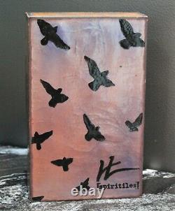 RARE RETAIL DISPLAY Houston Llew Spiritiles Glass Copper Wall Tile Bird Plaque