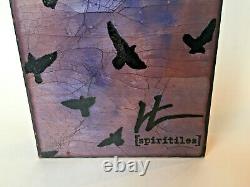 RARE RETAIL DISPLAY Houston Llew Spiritiles Glass Copper Wall Tile Bird Plaque
