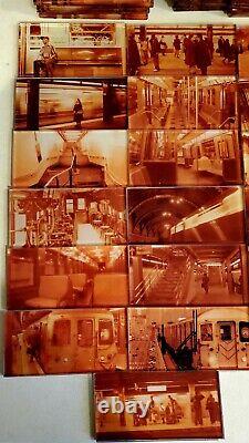 RARE Vintage NYC Subway Sepia Photographs on glass subway tile
