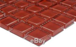 RED CLEAR 3D Mosaic tile Square WALL KITCHEN & BATHROOM 70-0904 10 sheet