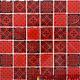 RED with black Design Mosaic tile GLASS WALL Splashback 78B-0902 10 sheet