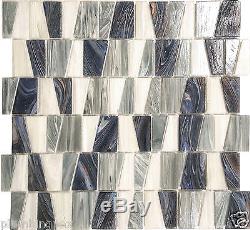 Rainforest Textured Stained Glass Kitchen Bath Wall Mosaic Tile- 14 Pack
