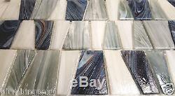 Rainforest Textured Stained Glass Kitchen Bath Wall Mosaic Tile- 14 Pack