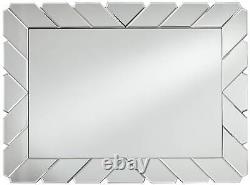 Rectangular Vanity Accent Wall Mirror Glass Tile Frame 28 Wide Bathroom Bedroom