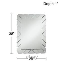 Rectangular Vanity Accent Wall Mirror Glass Tile Frame 28 Wide Bathroom Bedroom