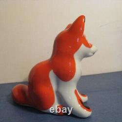 Red fox cub USSR russian Porcelain figurine Verbilki Dmitrov Vintage 3088u