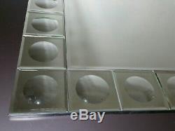 Retro Wall Mirror Square Beveled Glass Tiles Convex Bubbles Circles Pop Art