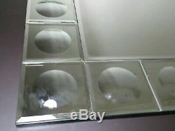 Retro Wall Mirror Square Beveled Glass Tiles Convex Bubbles Circles Pop Art