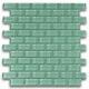 Sage Green 1x2 Mini Glass Subway Tile for Backsplashes & More BOX OF 11 SQFT