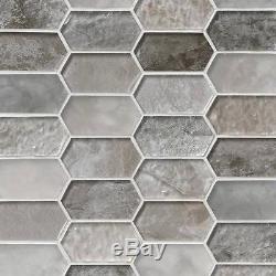 Savoy Pickett Pattern 8 MM Crystallized Glass Mosaic Tile Wall Floor Backsplash