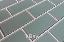 Seaside Aqua 3 x 6 Glass Subway Tiles for Kitchen Backsplash/Bathroom Walls