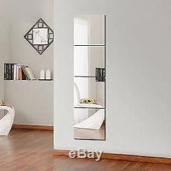 30cm x 30cm Glass Mirror Tiles Wall Mounted Bathroom Living Room Kitchen Bedroom