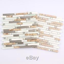 Shell Mosaic Tile White Marble Tile Backsplash Stainless Steel Wall Tile Kitchen