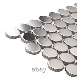Silver Penny Round Tile Stainless Steel 3/4 Mosaics for Kitchen Bathroom Acc