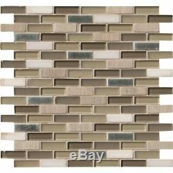Silver Tip Glass Stone Metal Blend Mosaic Wall Tile-MSI -1 Box=10 Sqft
