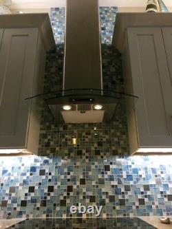 Sky Blue Art Mosaic Inner Crackle Design New Idea for Backsplash Kitchen Bath