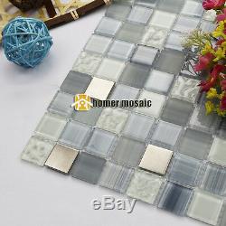 Smoky color square glass mosaic tiles kitchen backsplash bathroom wall tile