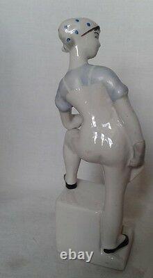 Soviet girl woman builder Plasterer Worker USSR russian porcelain figurine 5354u