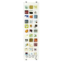 Spectacular Oversize 45in Fused Art Glass Wall Panel Modern Square Tile Colorful