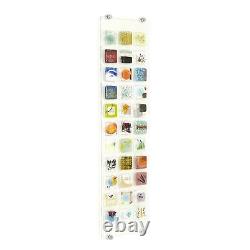 Spectacular Oversize 45in Fused Art Glass Wall Panel Modern Square Tile Colorful