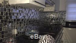 Stainless Steel Mosaic Tiles Tv/Kitchen Backsplash Wall, Glass Metal Mosaic Home