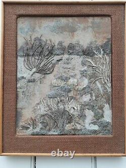 Studio pottery Mary Kembery Early Wall Tile / plaque/ large framed And Signed