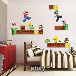 Super Mario Bros Wall Decals Nintendo Wallpaper Stickers Mario Game Room, n71