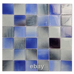 Swimming Pool Tile Extant 2x2 Square Bathroom Shower Wall Backsplash Blue Mix