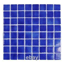 Swimming Pool Tile Glass 2x2 Seven Seas Shower Spa Wall Backsplash Abyss Blue