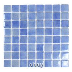 Swimming Pool Tile Glass 2x2 Seven Seas Shower Spa Wall Backsplash Laguna Blue