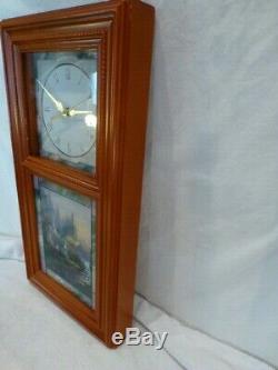 Thomas Kinkade Stained Glass Wall Clock withTime For All Seasons Tiles withcoa $250