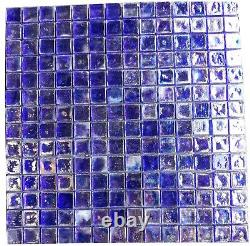 Tile 12x12 Blue Glass Shower Mosaic Wall Backsplash 225 Tiles T-20