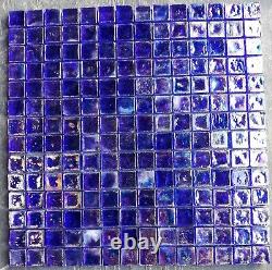 Tile 12x12 Blue Glass Shower Mosaic Wall Backsplash BOX OF 10 T-20