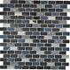 Translucent Glass Mosaic Composite Stone Black Wall Mirror Tiles Kitchen