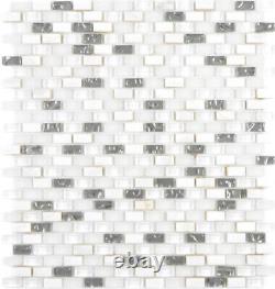 Translucent Glass Mosaic Composite Stone Shell White Mosaic Tiles Wall