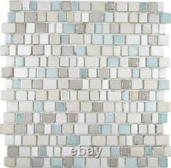 Transparent Crystal Mosaic Glass Mosaic Grey Beige Wall Mirror Tiles