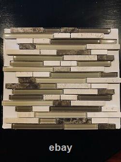 Travertine, Marble, And Glass Mosaic Wall Tiles