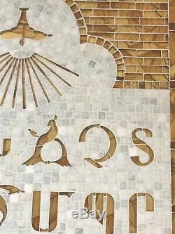 Unique Armenian Alphabet Mosaic Glass Tile Painting Handmade Art Wall Decor