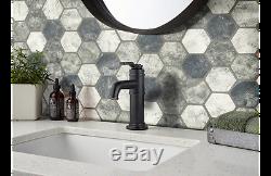 Urban Tapestry Hexagon 6mm Glass Mosaics White Gray Tile Floor Backsplash Wall