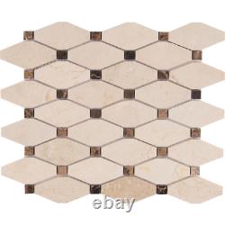 Valencia Blend Elongated Octagon 12 In. X 12 In. X 10 Mm Polished Marble Mesh-Mo